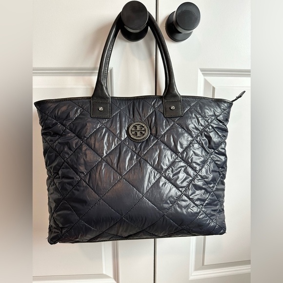 Tory Burch Handbags - Tory Burch Navy Blue Nylon Tote Bag Purse